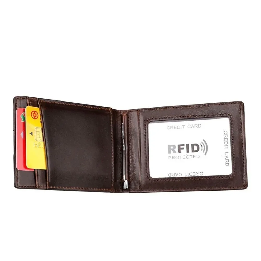 Mens Slim Wallet with Money Clip RFID Blocking Bifold Credit Card Holder Case US
